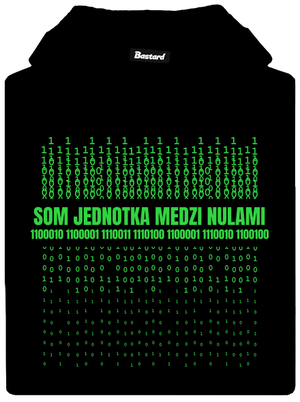 Jednotka medzi nulami pánska mikina klokanka Black