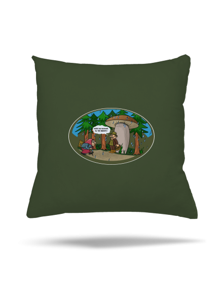 Babička a hubár vankúš Olive Green