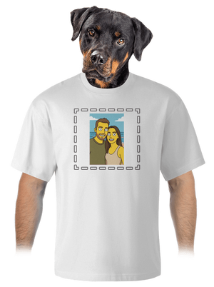 Simpsonovi z vlastnej fotky unisex tričko oversized White