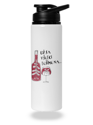Vianoce vo víne flaša na vodu White