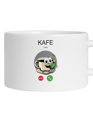 Kafe volá hrnček makronka White