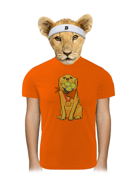 Zlatý retriever detské športové tričko Neon Orange