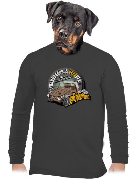 Tyrannosaurus Velorex pánske dlhý rukáv Dark Grey