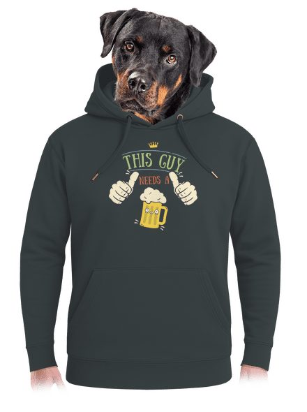 This guy needs a beer unisex mikina premium Charcoal