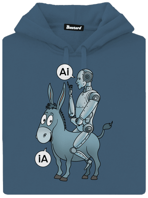 Somár a AI dámska mikina klokanka Denim