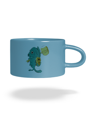 Posledná štedrovečerná hrnček makronka Blue Macaron