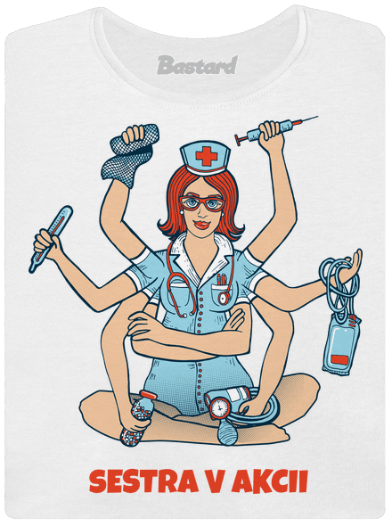 Sestra v akcii dámske tričko prémium White