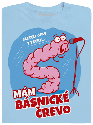 Básnické črevo pánske tričko Sky Blue