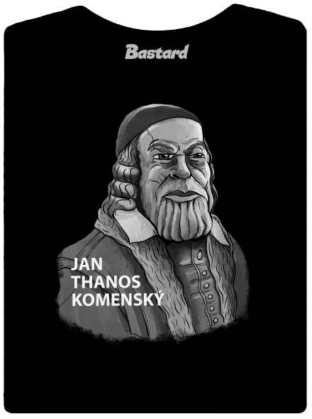 Jan Thanos Komenský dámske tričko s lemom Black