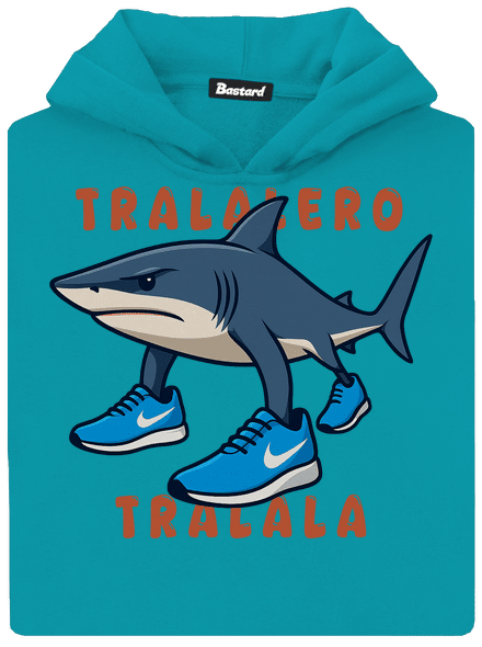 Tralalero Tralala – Italian Brainrot detská mikina klokanka Hawaiian Blue