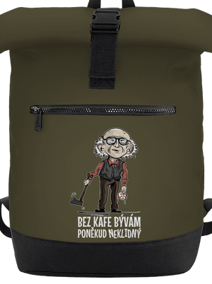 Neklidný bez kafe batoh Military Green