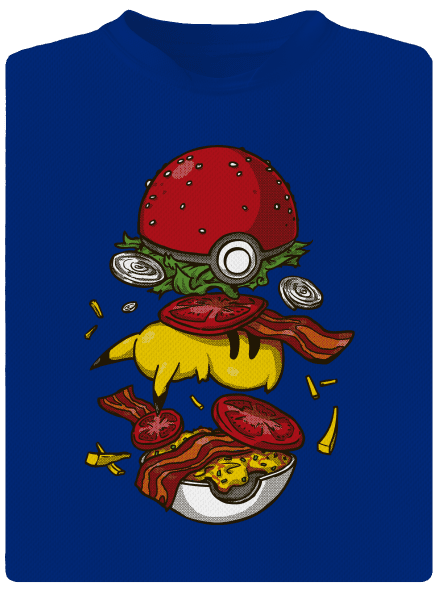 Pokémon burger pánske športové tričko Royal Blue Mal