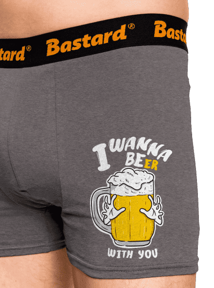 I wanna beer boxerky Gray Melange