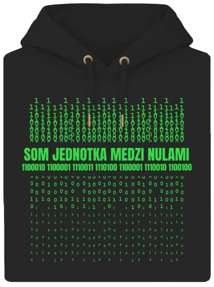 Jednotka medzi nulami unisex mikina premium Dark Black