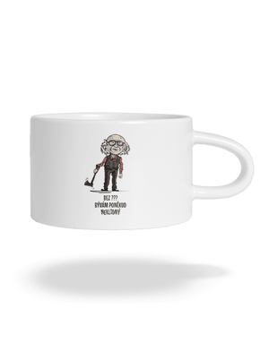 Neklidný - vlastný text hrnček makronka White