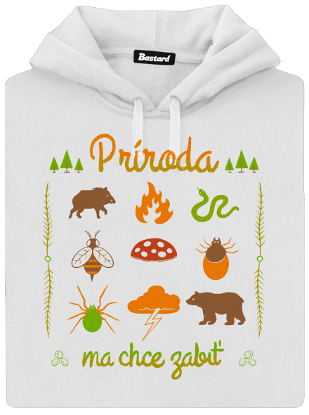 Príroda ma chce zabiť dámska mikina klokanka White