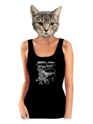 Honky donky blues dámske tielko klasické Black