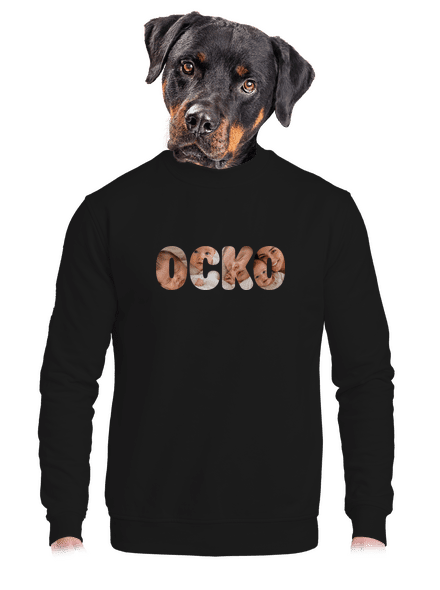 Nápis ocko z vlastných fotiek unisex mikina bez kapucne Black