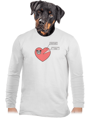 Staroslivosť o mačku pánske dlhý rukáv White