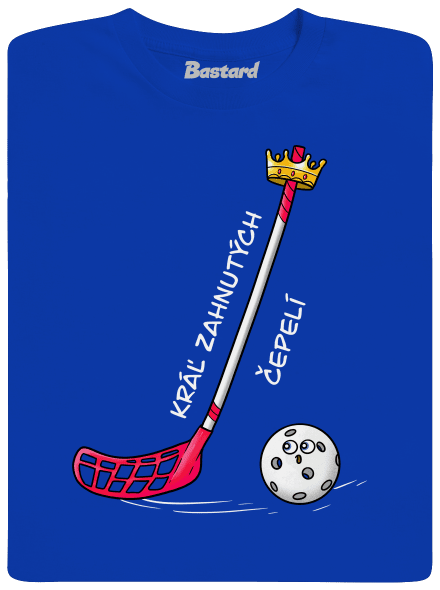 Kráľ zahnutých čepelí - florbal detské tričko Royal Blue