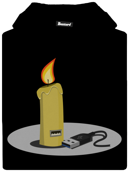 USB sviečka detská mikina klokanka Black