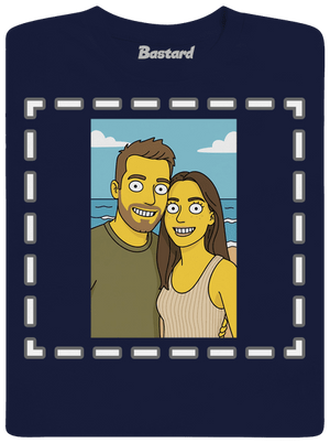 Simpsonovi z vlastnej fotky pánske tričko Navy