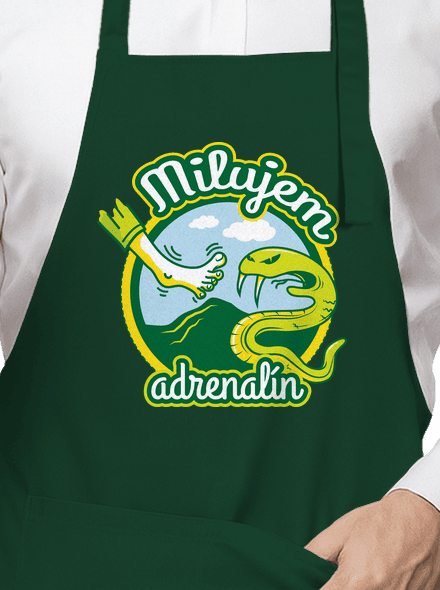 Milujem adrenalín zástera Bottle Green