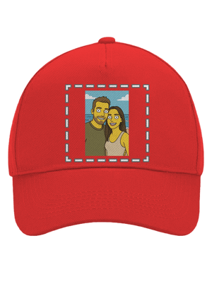 Simpsonovi z vlastnej fotky šiltovka baseballka Classic Red