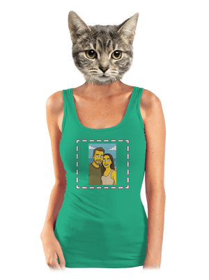 Simpsonovi z vlastnej fotky dámske tielko klasické Mint Mal