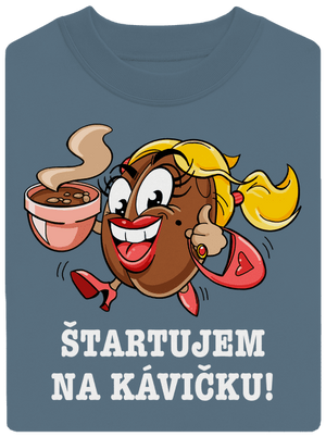 Štartujem na kávičke unisex mikina bez kapucne Nordic Blue