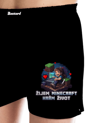 Žijem Minecraft pánske trenky Black