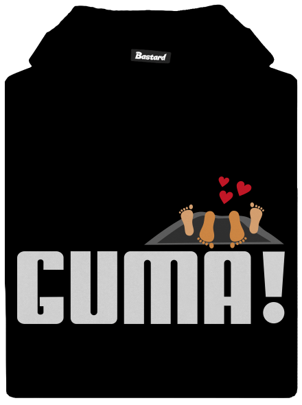 Guma detská mikina klokanka Black