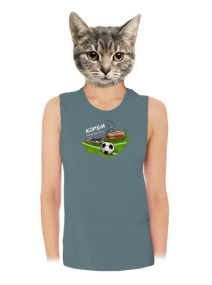 Kopem za svoj tím dámske tielko voľné Heather Deep Teal