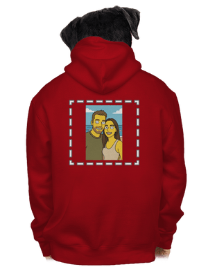 Simpsonovi z vlastnej fotky pánska mikina na zips Red
