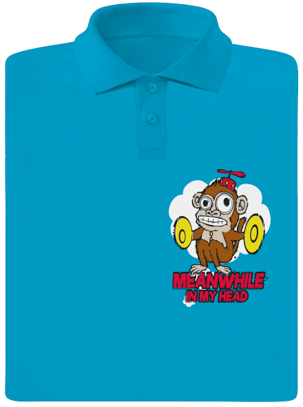 Monkey in my head pánska polokošeľa Blue Atol