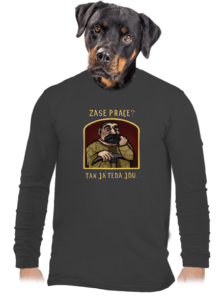 Zase práce? pánske dlhý rukáv Dark Grey