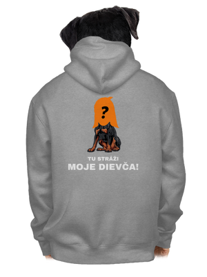 Tu strážim ja pánska mikina na zips Light Melange