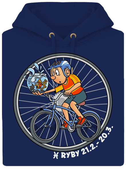 Cyklistický horoskop: Ryby unisex mikina premium Navy