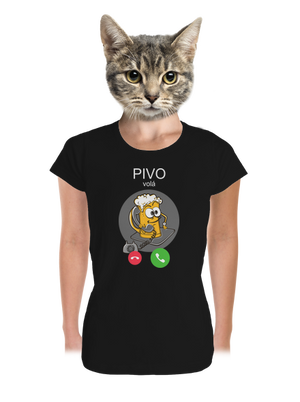 Pívo volá dámske tričko prémium Black