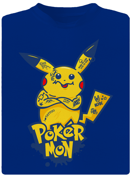 Pokérmon pánske športové tričko Royal Blue Mal