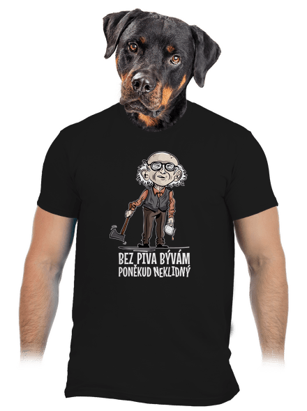 Neklidný bez piva pánske tričko Black
