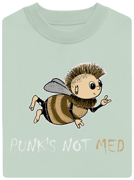 Punks Not Med unisex mikina bez kapucne Blush Mint