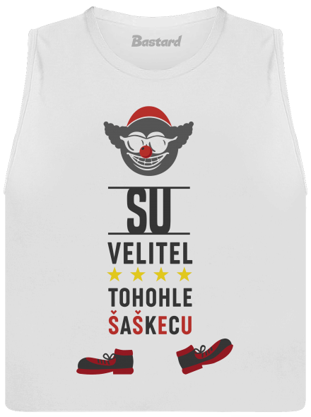 Velitel šaškecu dámske tielko voľné White