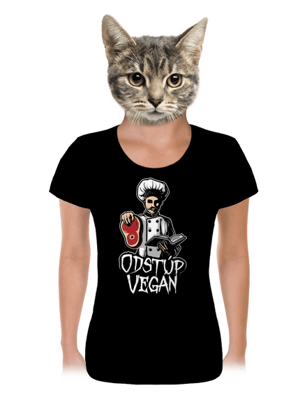 Odstup vegane dámske tričko Black