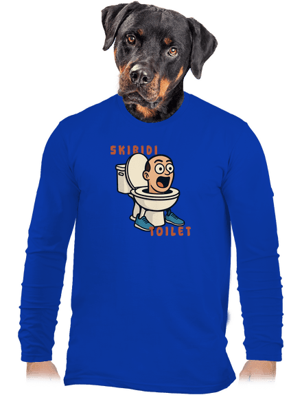 Skibidi Toilet pánske dlhý rukáv Royal Blue