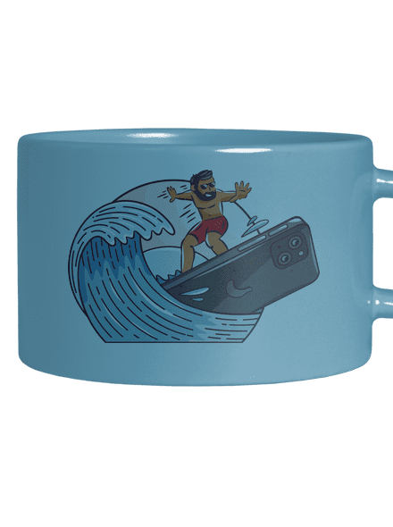 Som surfer hrnček makronka Blue Macaron