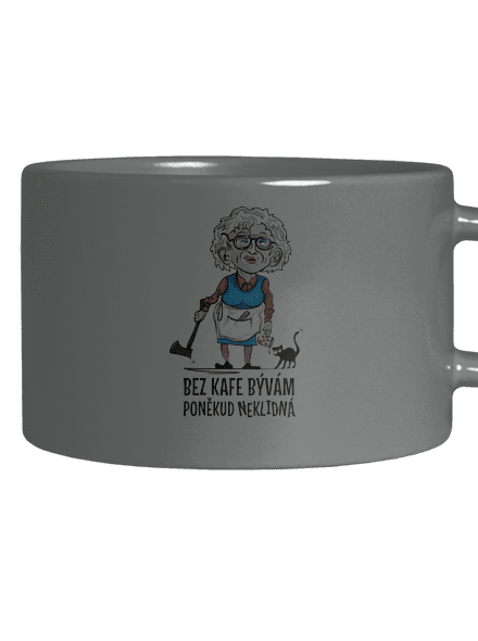 Neklidná bez kafe hrnček makronka Grey Macaron