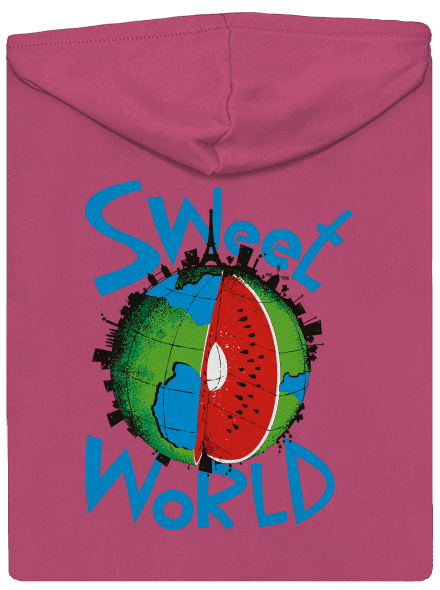 Sweet World dámska mikina na zips Magenta