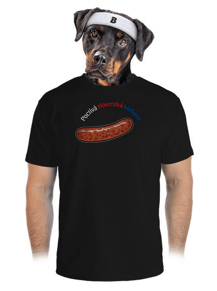 Poctivá buchta a klobása pánske športové tričko Black