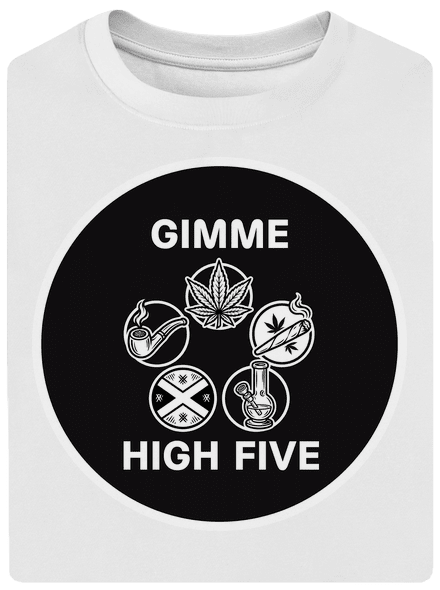 Gimme high five unisex tričko oversized White